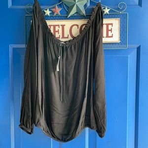 Off the shoulder black blouse